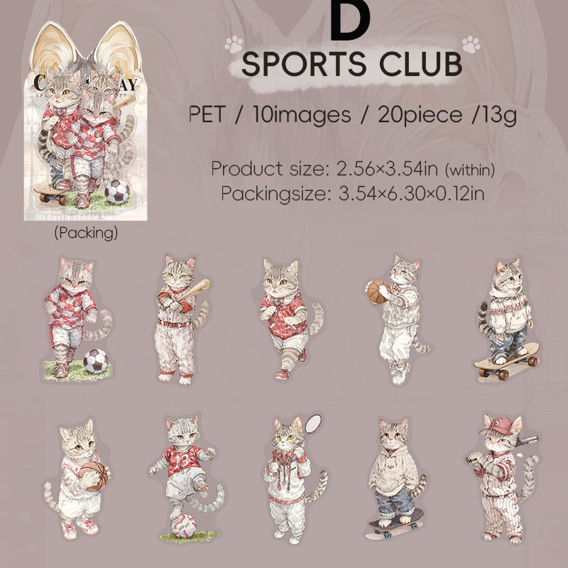 The Cat's School Day Sticker 20pcs