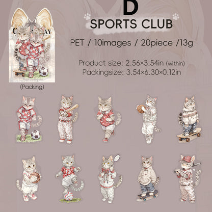 The Cat's School Day Sticker 20pcs