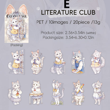 The Cat's School Day Sticker 20pcs