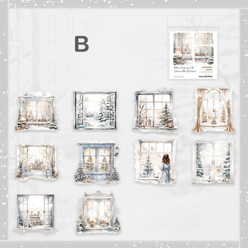 The Charm of Snow in Winter Stickers 10pcs