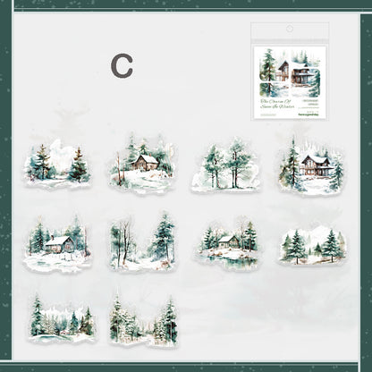 The Charm of Snow in Winter Stickers 10pcs