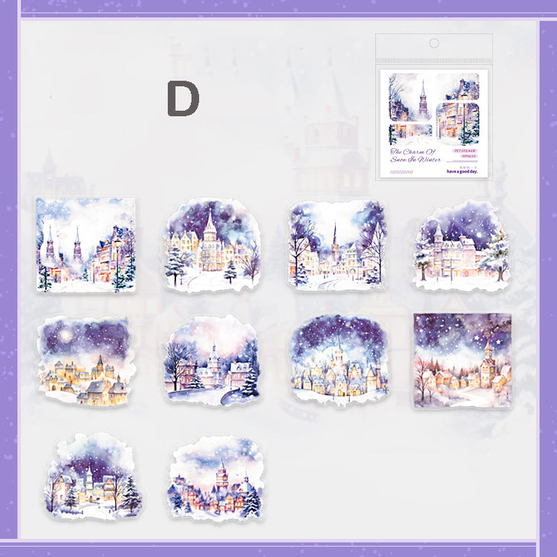 The Charm of Snow in Winter Stickers 10pcs