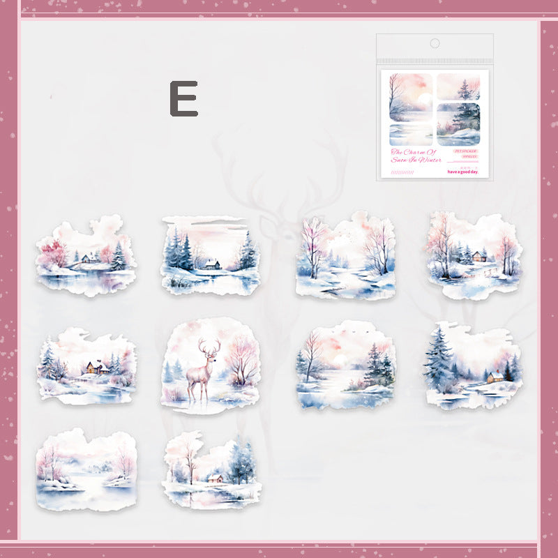 The Charm of Snow in Winter Stickers 10pcs