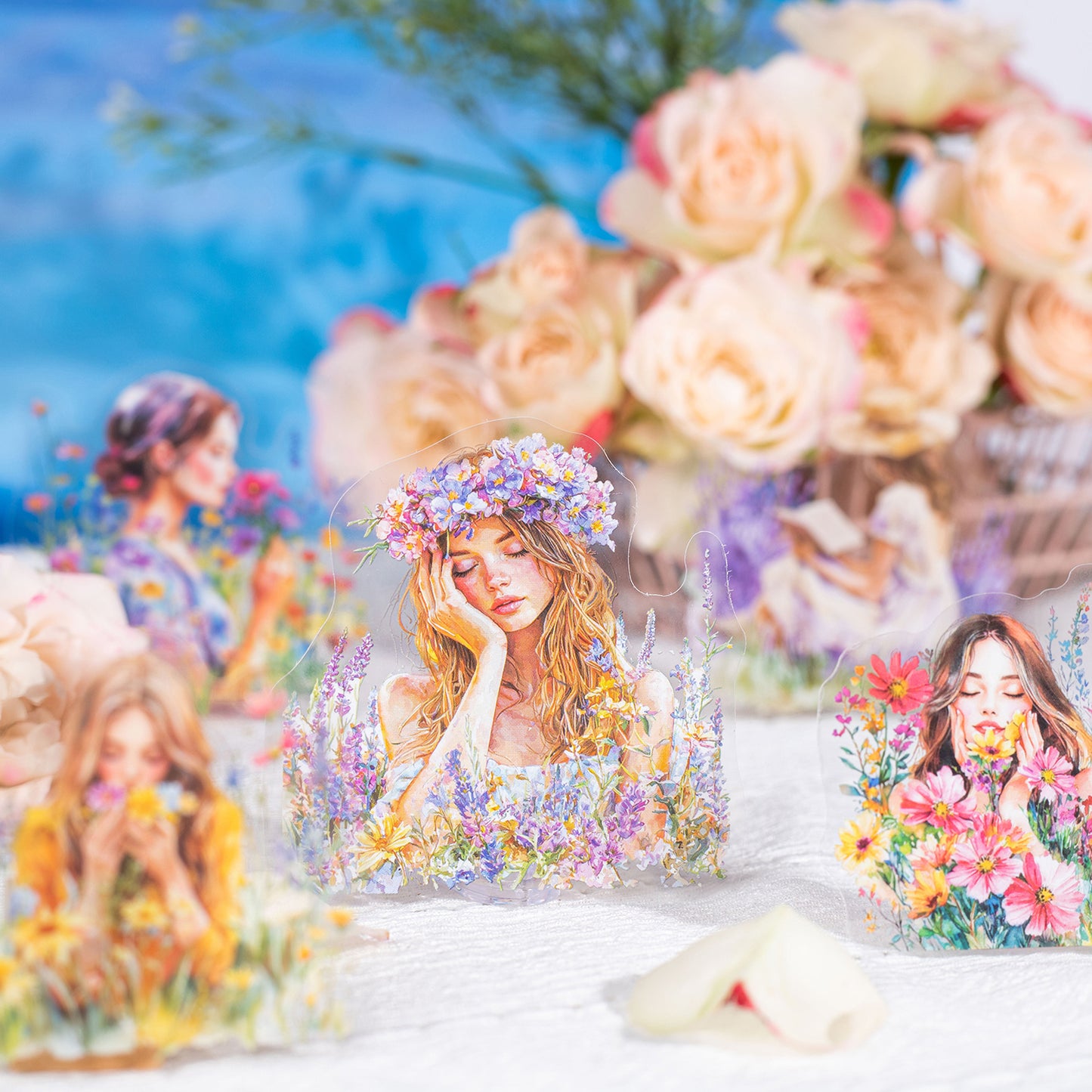 The Girl in The Flower Field Sitcker 20pcs