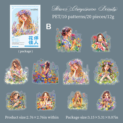 The Girl in The Flower Field Sitcker 20pcs