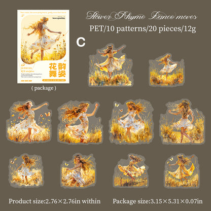 The Girl in The Flower Field Sitcker 20pcs