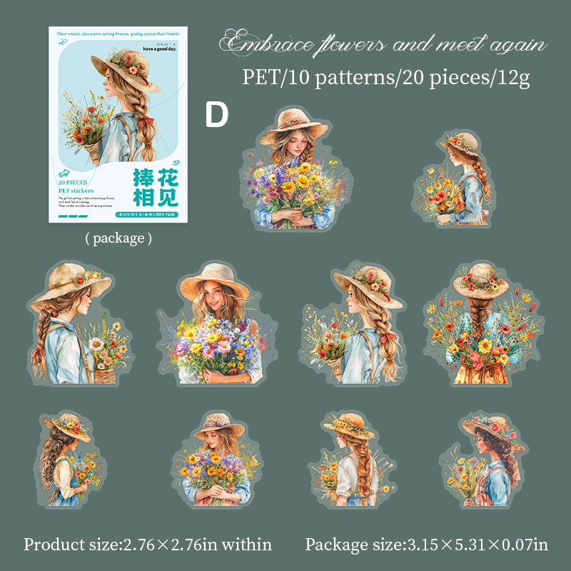 The Girl in The Flower Field Sitcker 20pcs