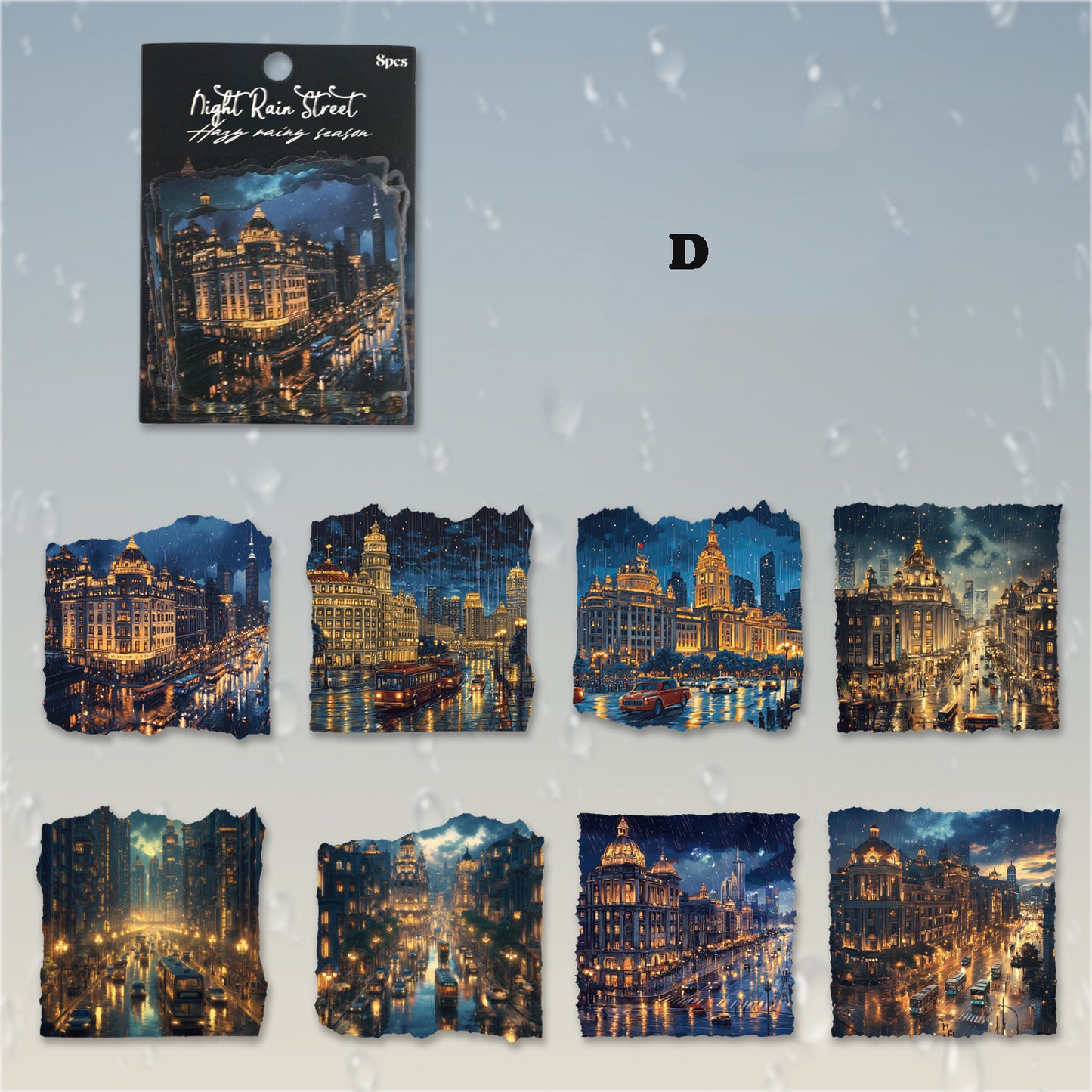 The Hazy Rainy Season Sticker 8pcs
