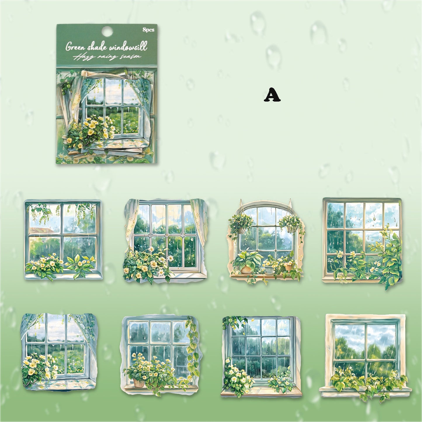 The Hazy Rainy Season Sticker 8pcs