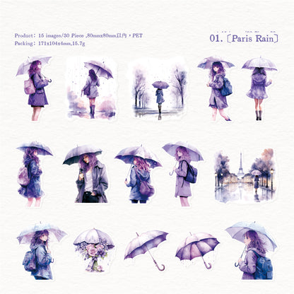 The Misty Rain Is Long Stickers 30pcs