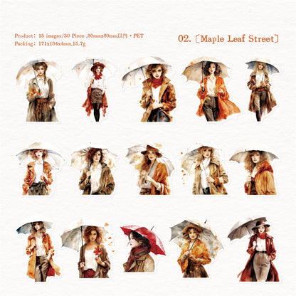 The Misty Rain Is Long Stickers 30pcs