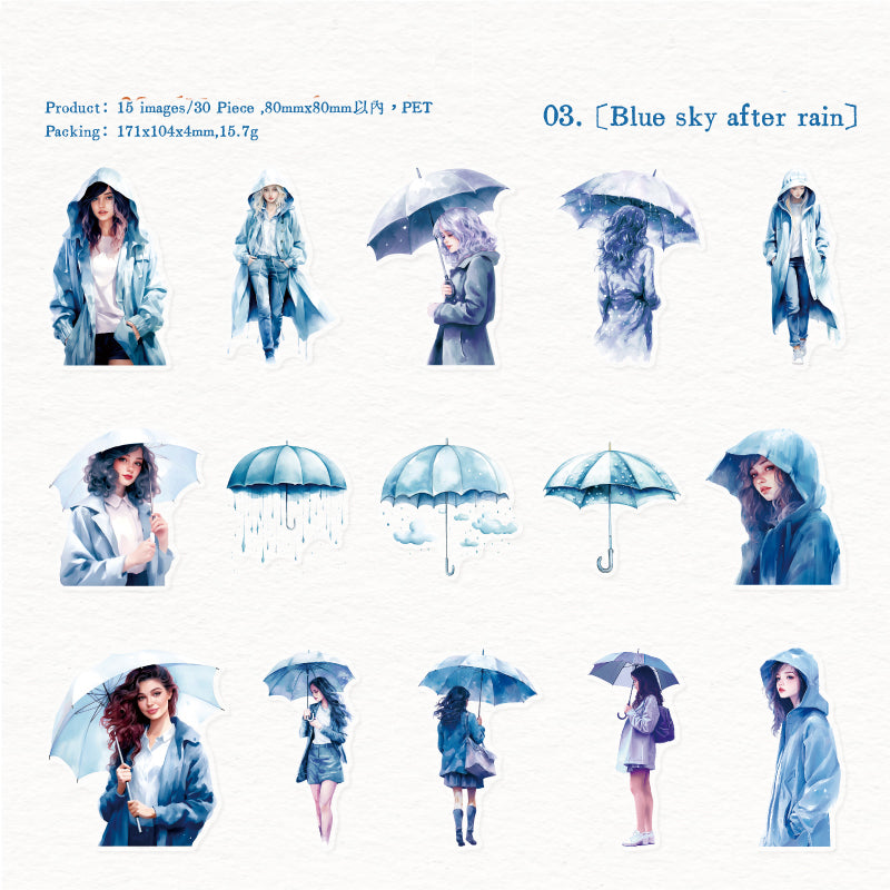 The Misty Rain Is Long Stickers 30pcs