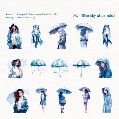 The Misty Rain Is Long Stickers 30pcs