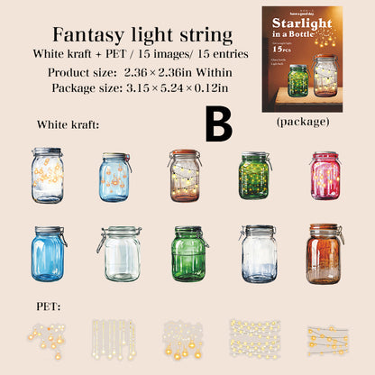 The Starlight in The Bottle Stickers 15pcs