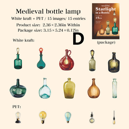 The Starlight in The Bottle Stickers 15pcs