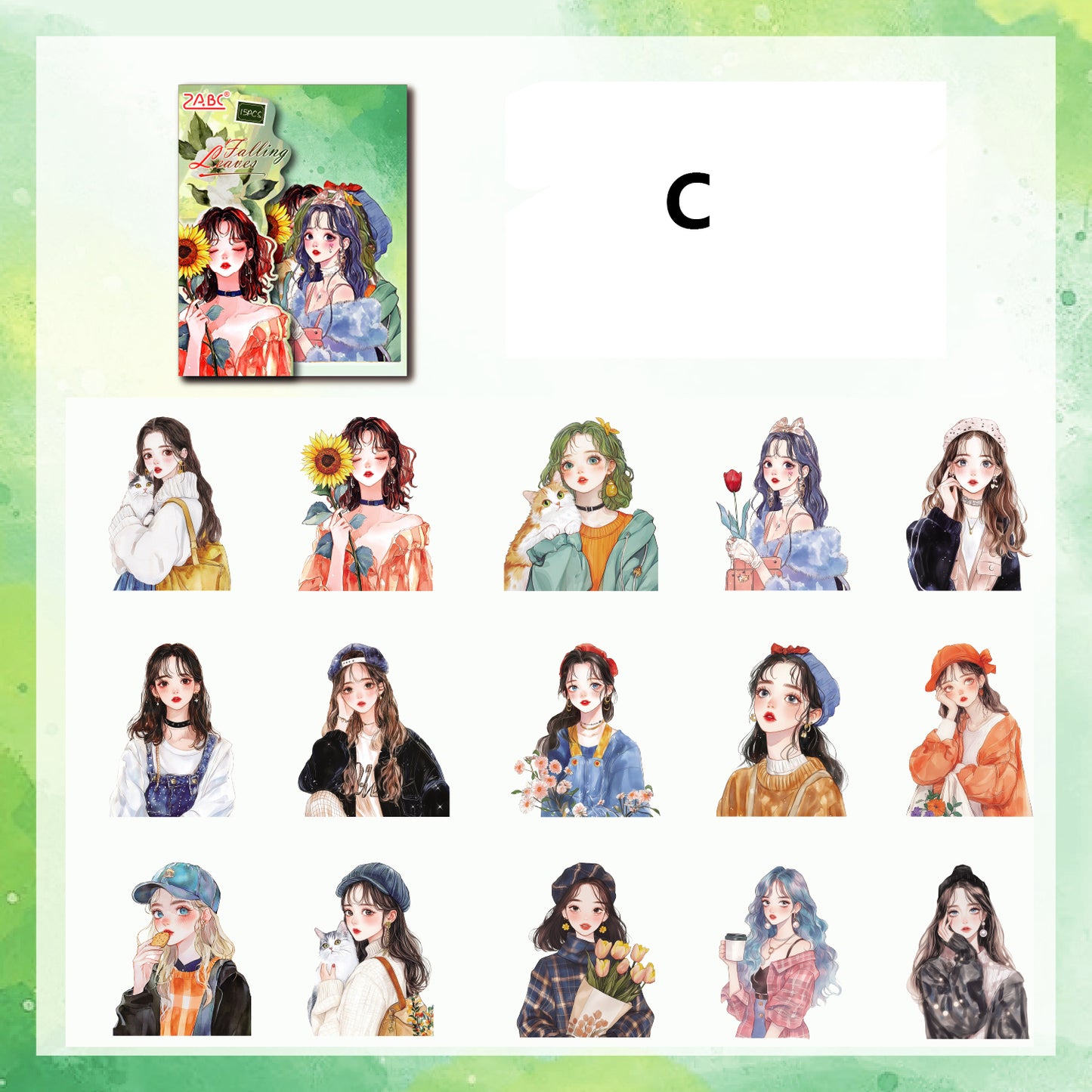 The Stars Reflect The Moon Girl Sticker 15pcs