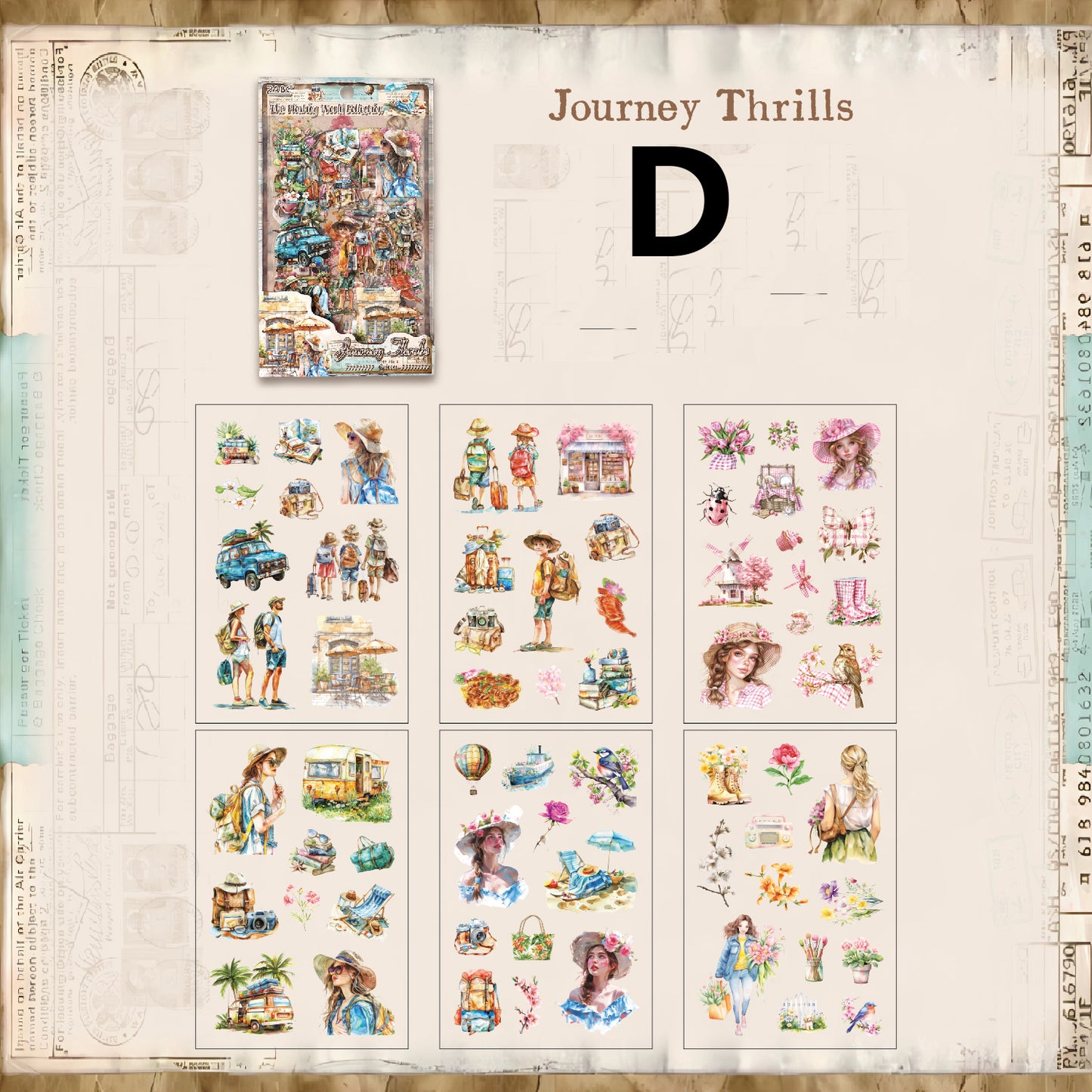 The World Collect Stamps Stickers 6pcs