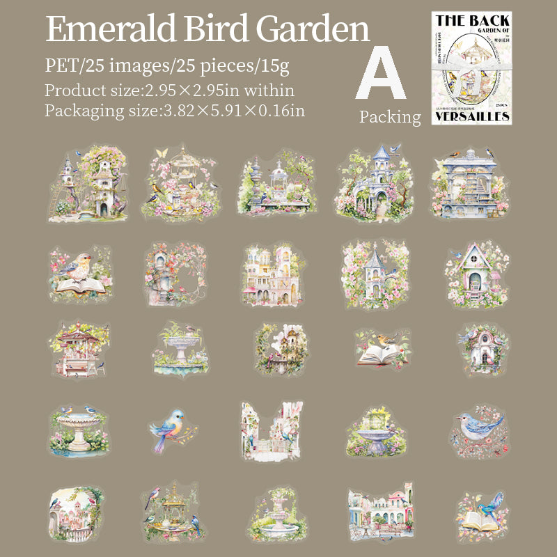 The back garden of Versailles Sticker 25pcs