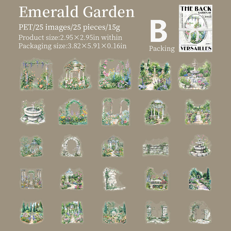 The back garden of Versailles Sticker 25pcs