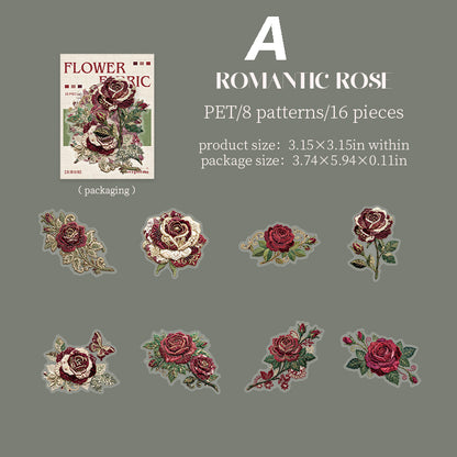 The Fabric Has A Pattern Sticker 16pcs