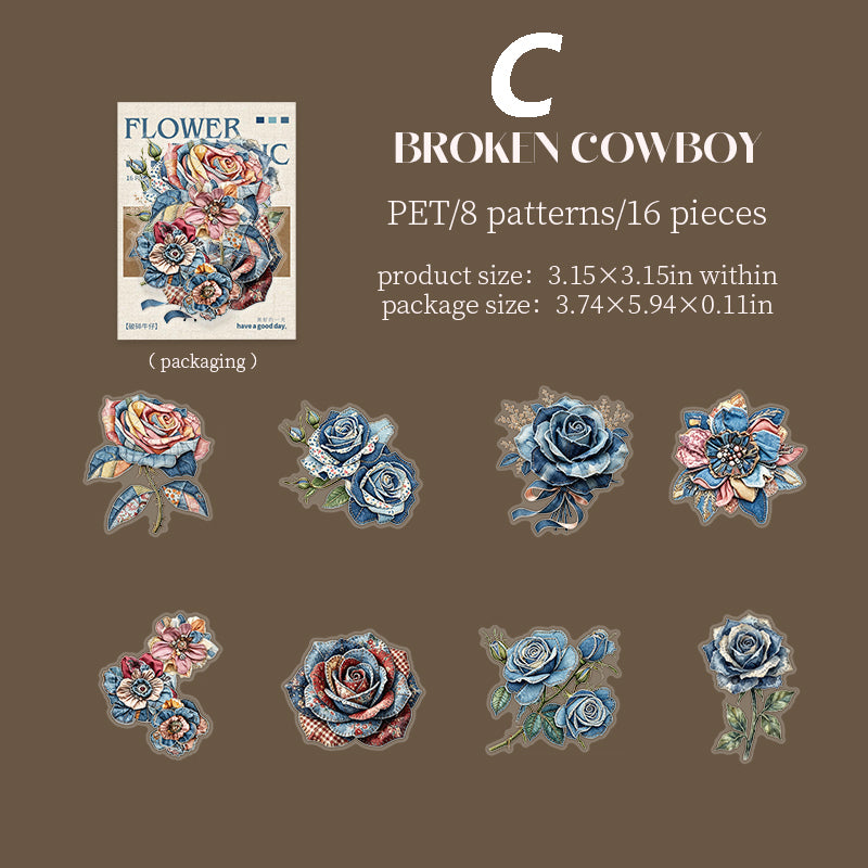 The Fabric Has A Pattern Sticker 16pcs