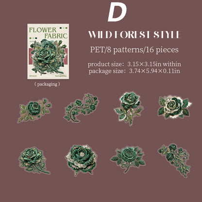 The Fabric Has A Pattern Sticker 16pcs