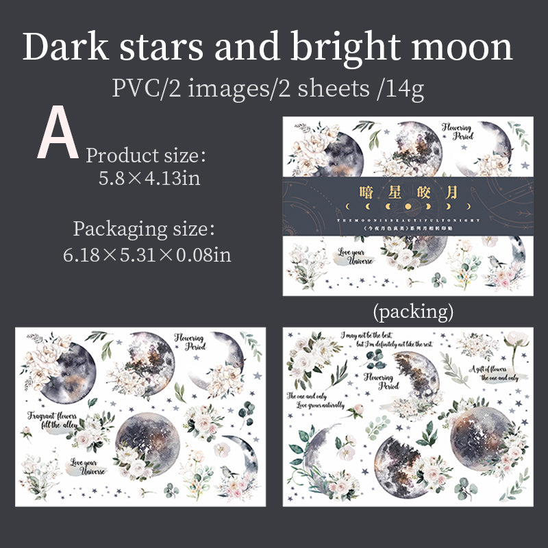 Rub-on Stickers The Moon is Beautiful Tonight 2pcs