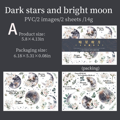 Rub-on Stickers The Moon is Beautiful Tonight 2pcs