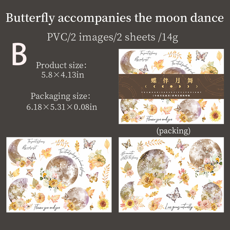 Rub-on Stickers The Moon is Beautiful Tonight 2pcs
