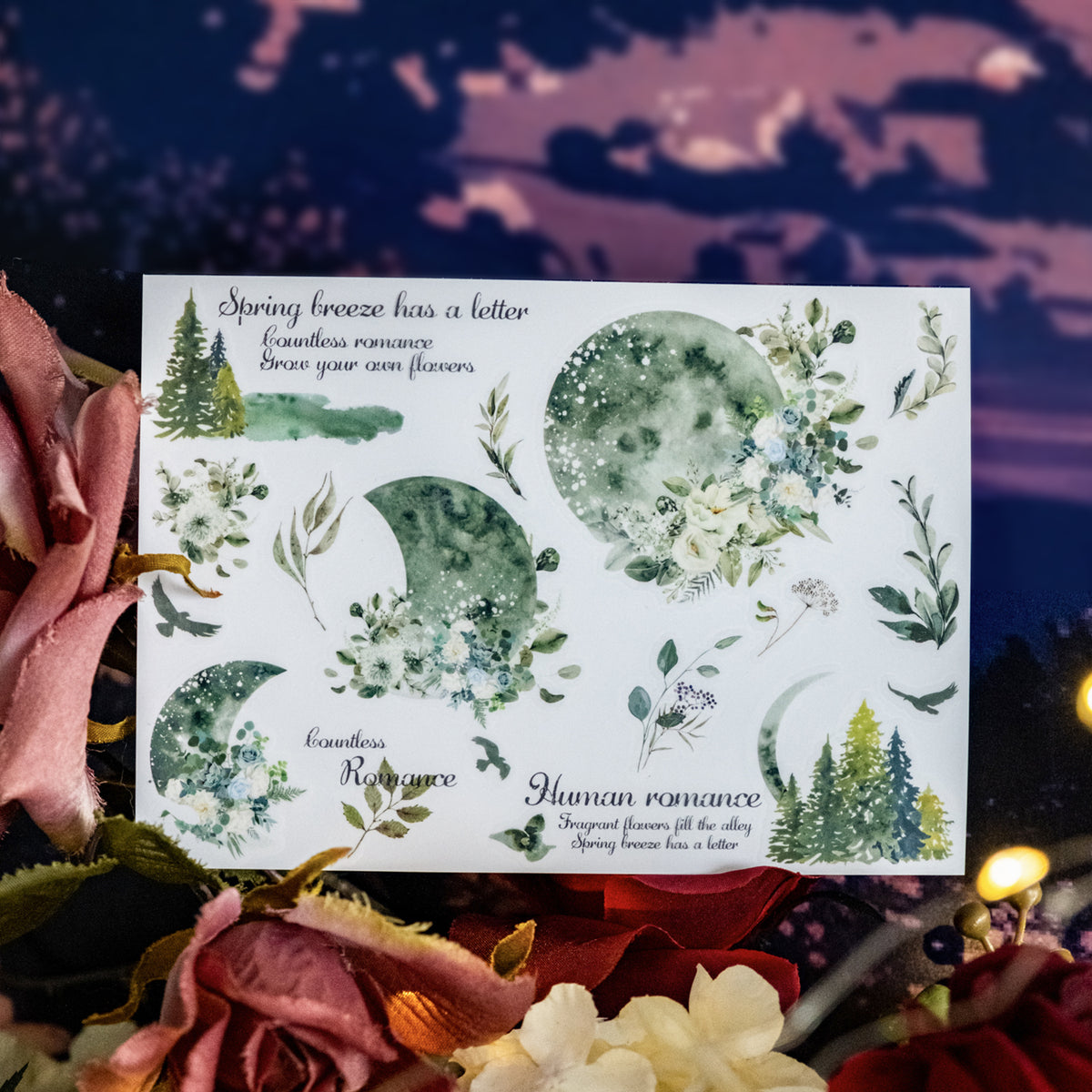 Rub-on Stickers The Moon is Beautiful Tonight 2pcs