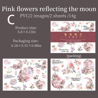 Rub-on Stickers The Moon is Beautiful Tonight 2pcs
