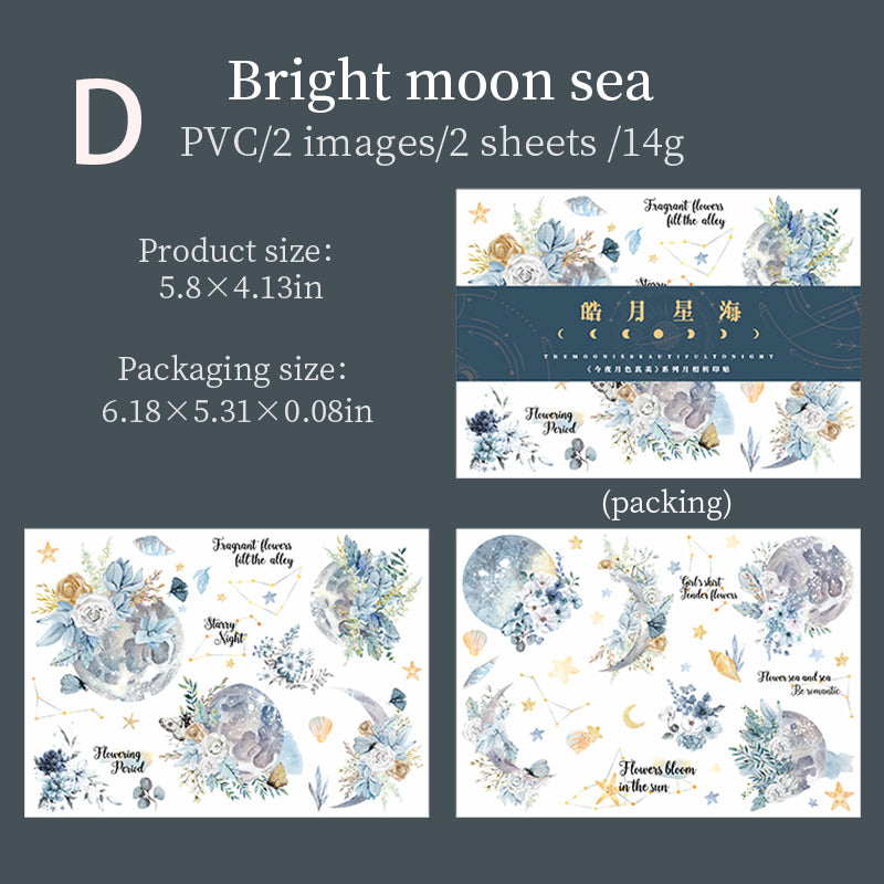 Rub-on Stickers The Moon is Beautiful Tonight 2pcs