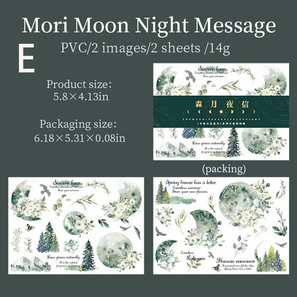 Rub-on Stickers The Moon is Beautiful Tonight 2pcs