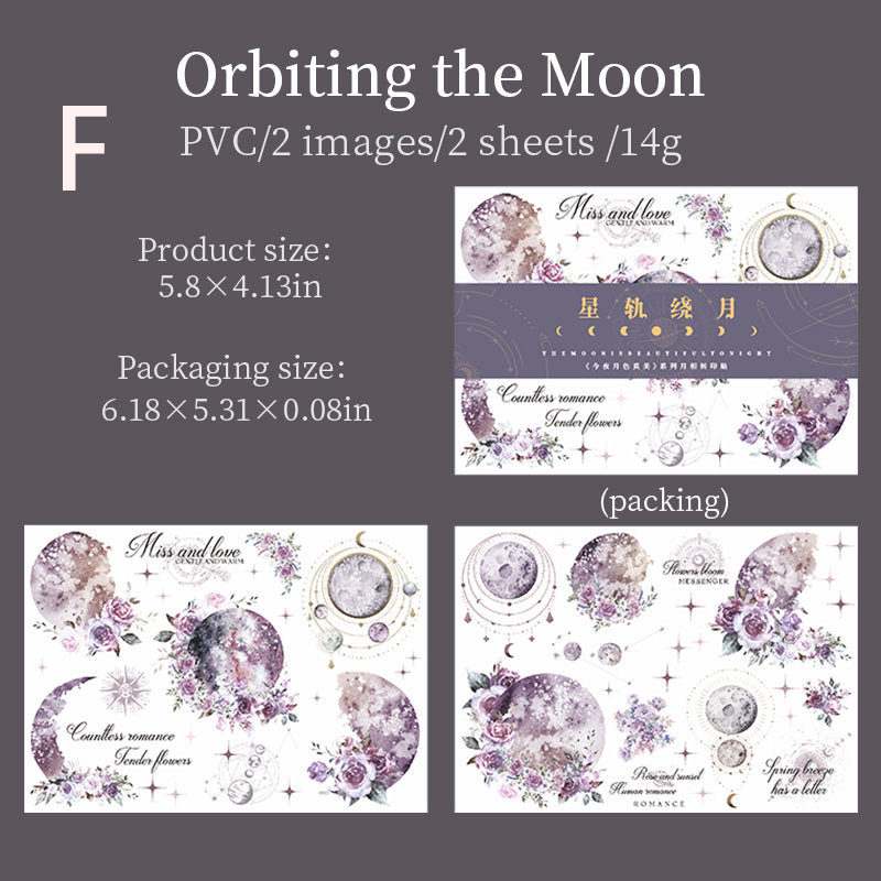 Rub-on Stickers The Moon is Beautiful Tonight 2pcs