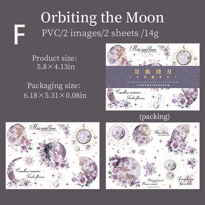 Rub-on Stickers The Moon is Beautiful Tonight 2pcs