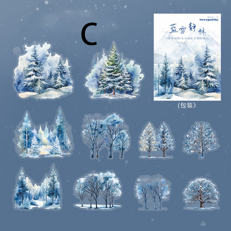 The Shadows of Trees In The Snow Sticker 20pcs