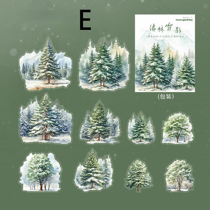 The Shadows of Trees In The Snow Sticker 20pcs