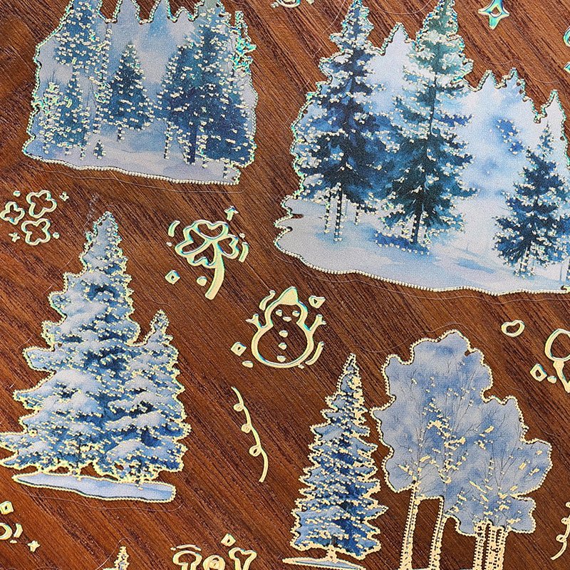 The tree shadows are gilded Sticker 4pcs