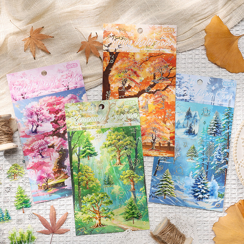 The tree shadows are gilded Sticker 4pcs