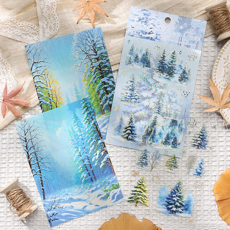 The tree shadows are gilded Sticker 4pcs