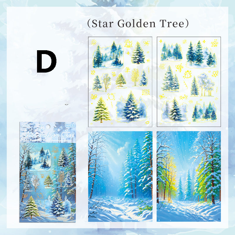 The tree shadows are gilded Sticker 4pcs