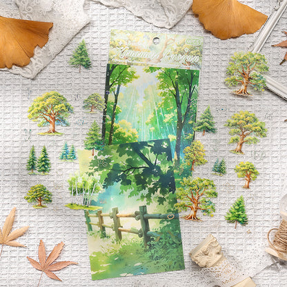 The tree shadows are gilded Sticker 4pcs