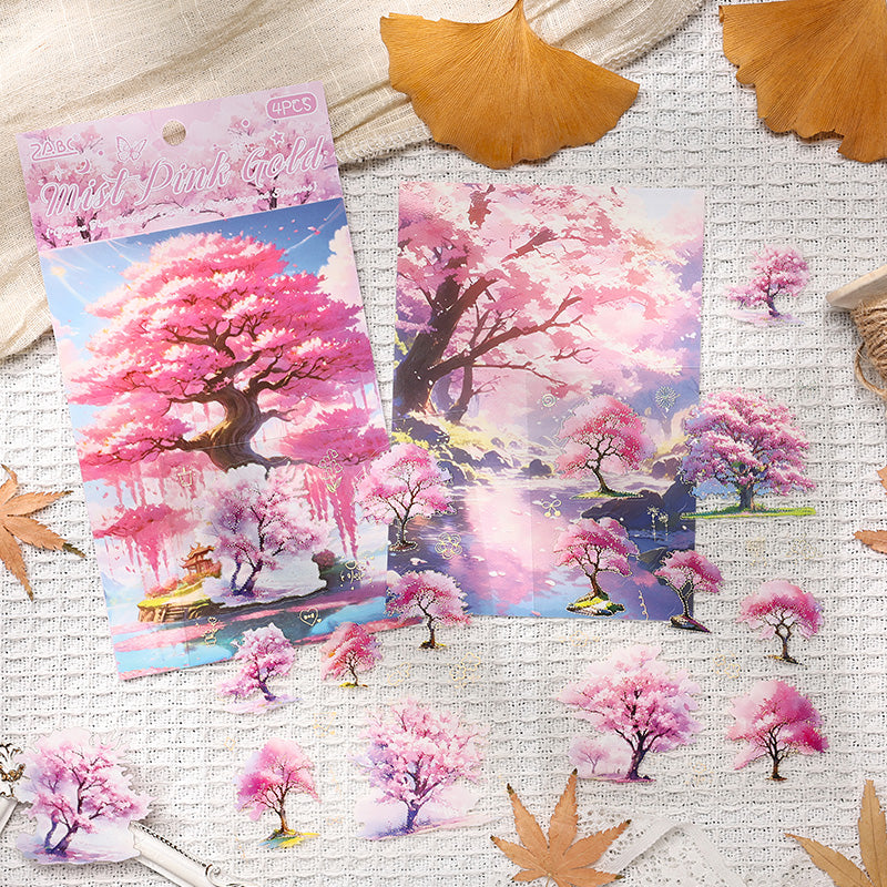 The tree shadows are gilded Sticker 4pcs