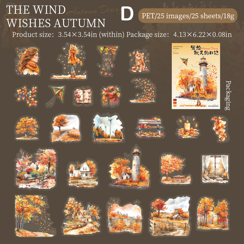 A Diary Written For Autumn Stickers 25pcs