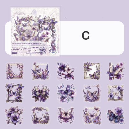 Time Flower Shadow Stickers 30pcs