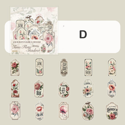 Time Flower Shadow Stickers 30pcs