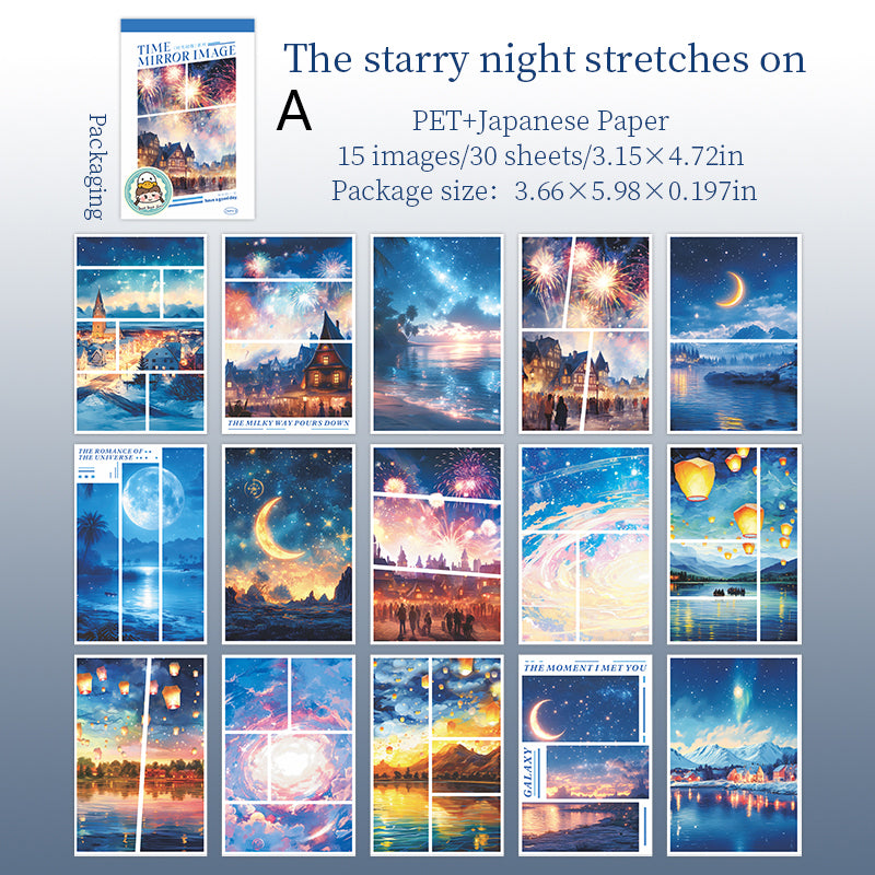 Time Mirror Image Sticker Book 30pcs