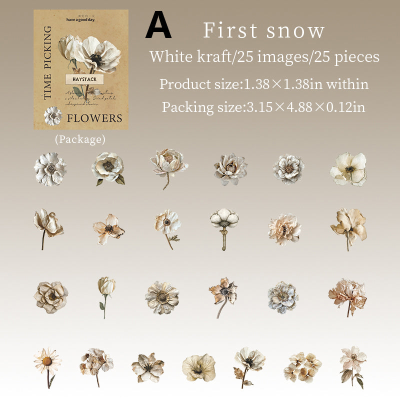 Time Picking Flower Stickers 25pcs