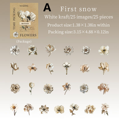 Time Picking Flower Stickers 25pcs