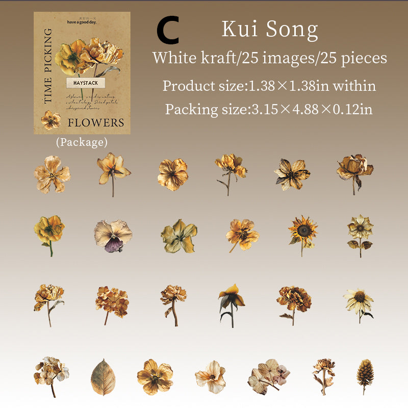 Time Picking Flower Stickers 25pcs